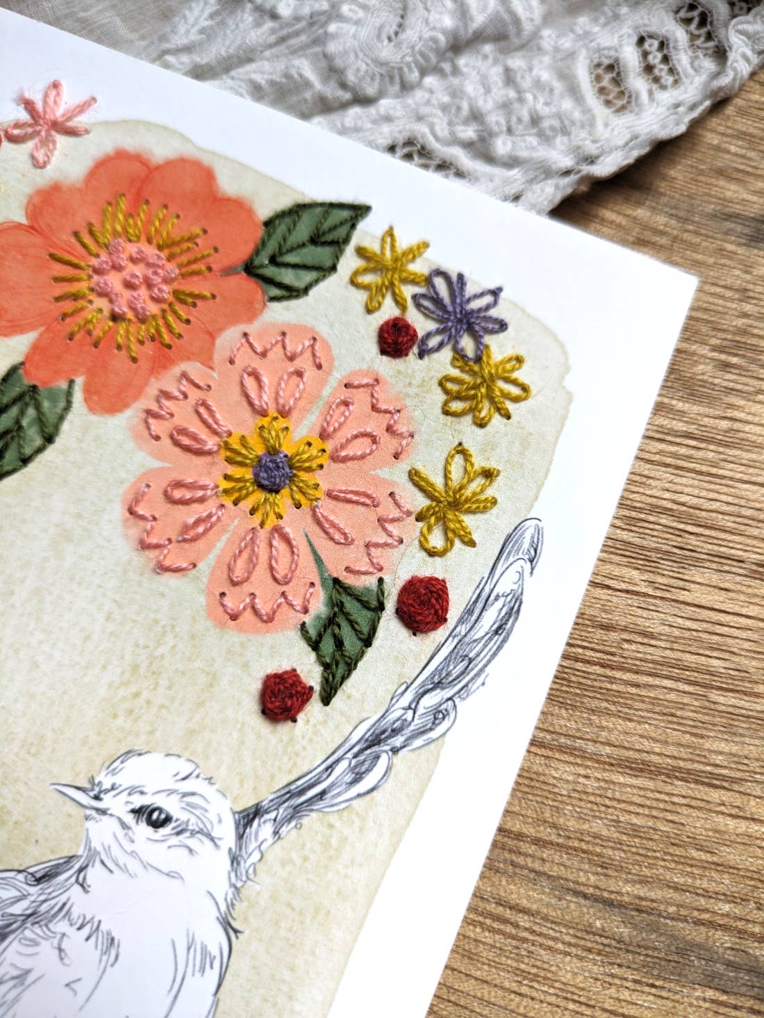 Rue de Pleine Lune - Vendita all'ingrosso Attrezzatura per ricamo/punto croce - Cartolina da ricamare "Folie Douce" - kit di ricamo su carta1