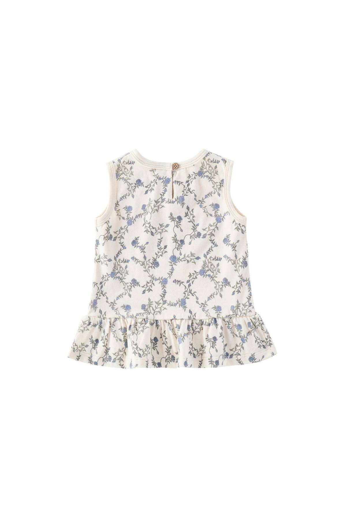 Norsu Organic - Wholesale Tank Top - Kids - Organic Cotton Ruffle Tank Top-Roses1