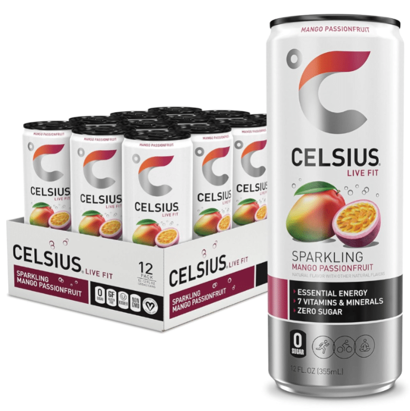 L&F Universal Goods – Bebida desportiva/energética por atacado – Celsius Bebida Energética 12 Pack Manga Maracujá com Gás0