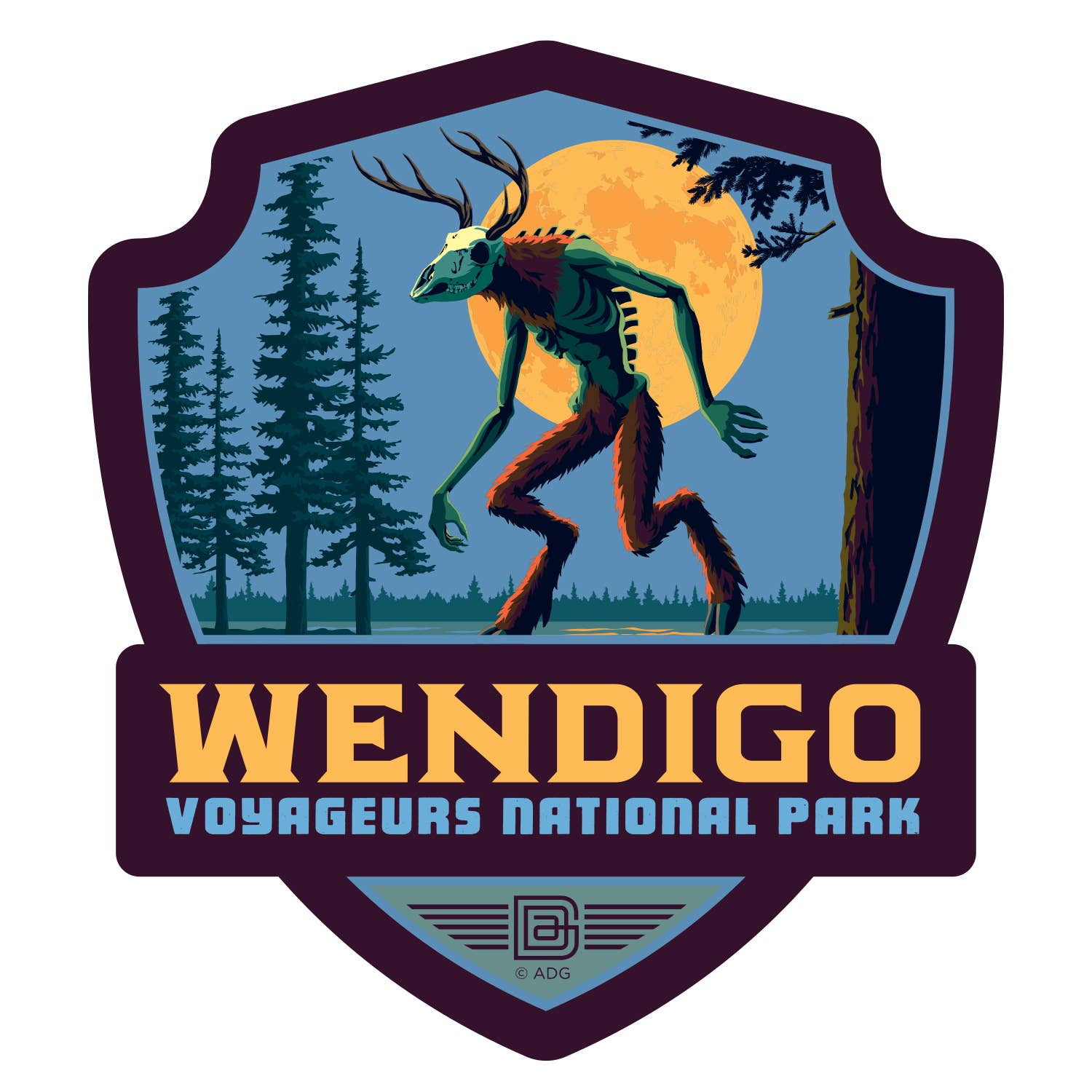 Tourist Courts - Wholesale Sticker - Voyageurs NP The Wendigo Emblem Sticker0