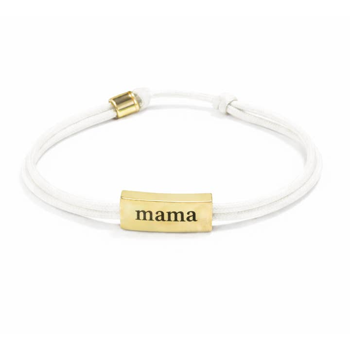 Sentiment Kordelarmband-Mama, Elfenbein für den Großhandel von Lenny & Eva