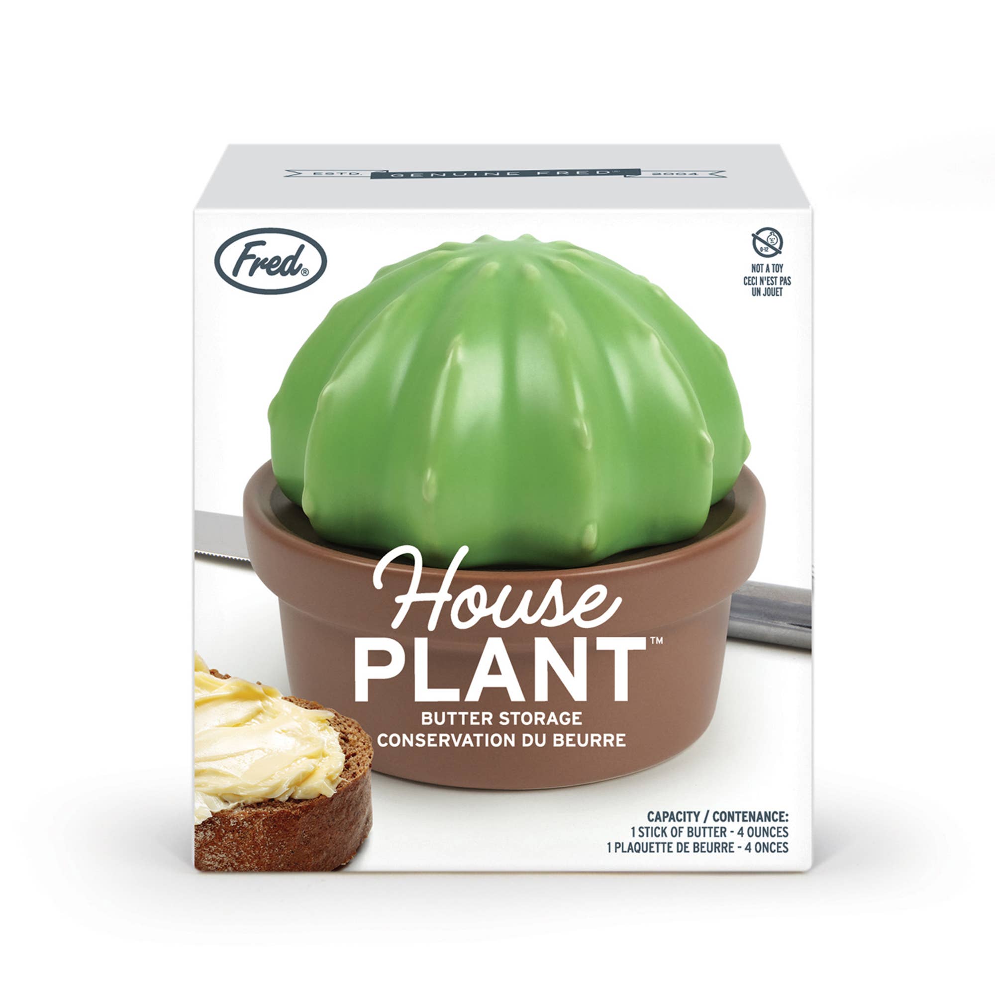 Fred & Friends - Wholesale Butter Dish - HOUSE PLANT - Ceramic Cactus Butter Storage9