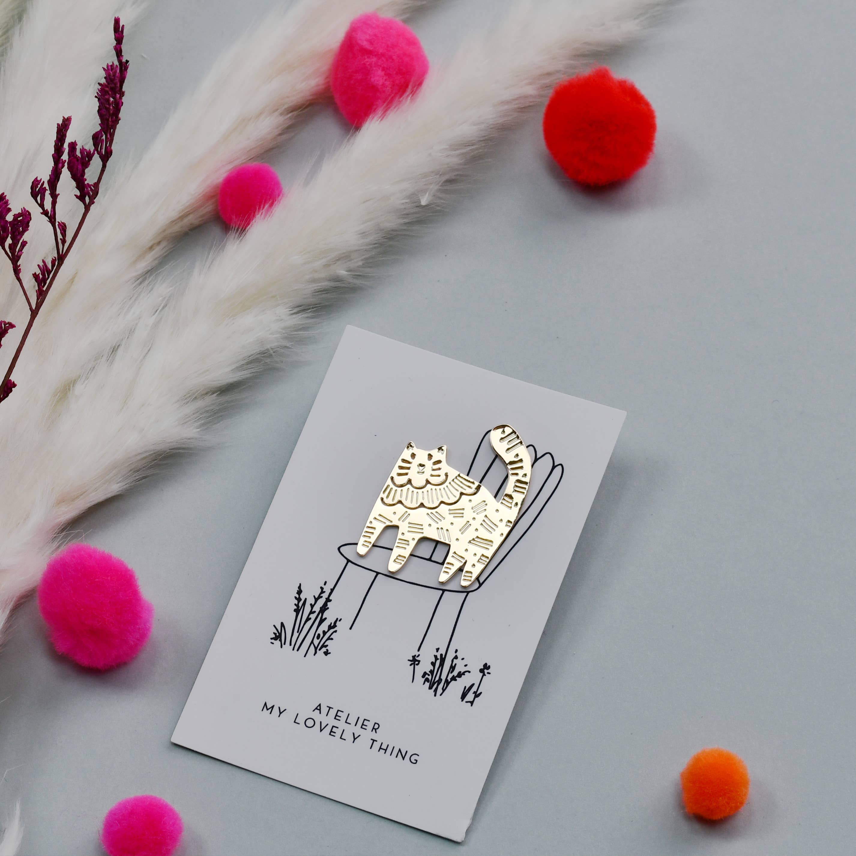 MY LOVELY THING - Vente Épinglettes/boutons - Épinglette Lovely Cat en laiton2