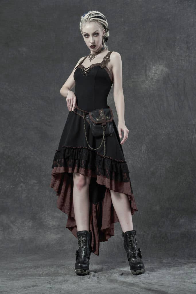 Brun WQ501 - Steampunk kjole med taljetaske for engroshandel på Faire6