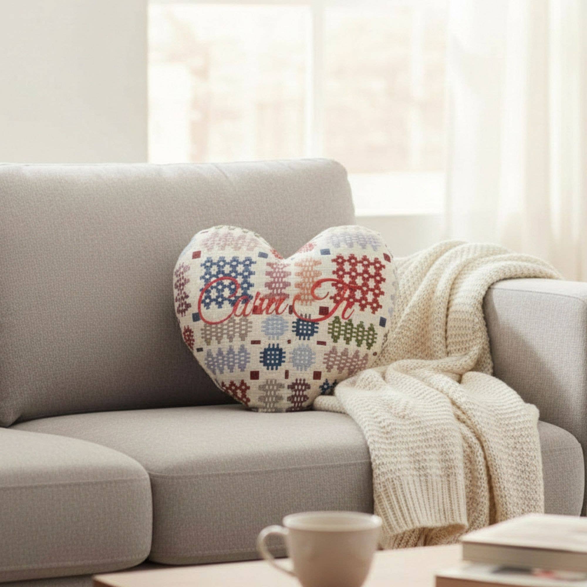 Moose & Co - Wholesale Chair Cushion - Multi Heart Shaped  Welsh tapestry Embroidered cushions 3