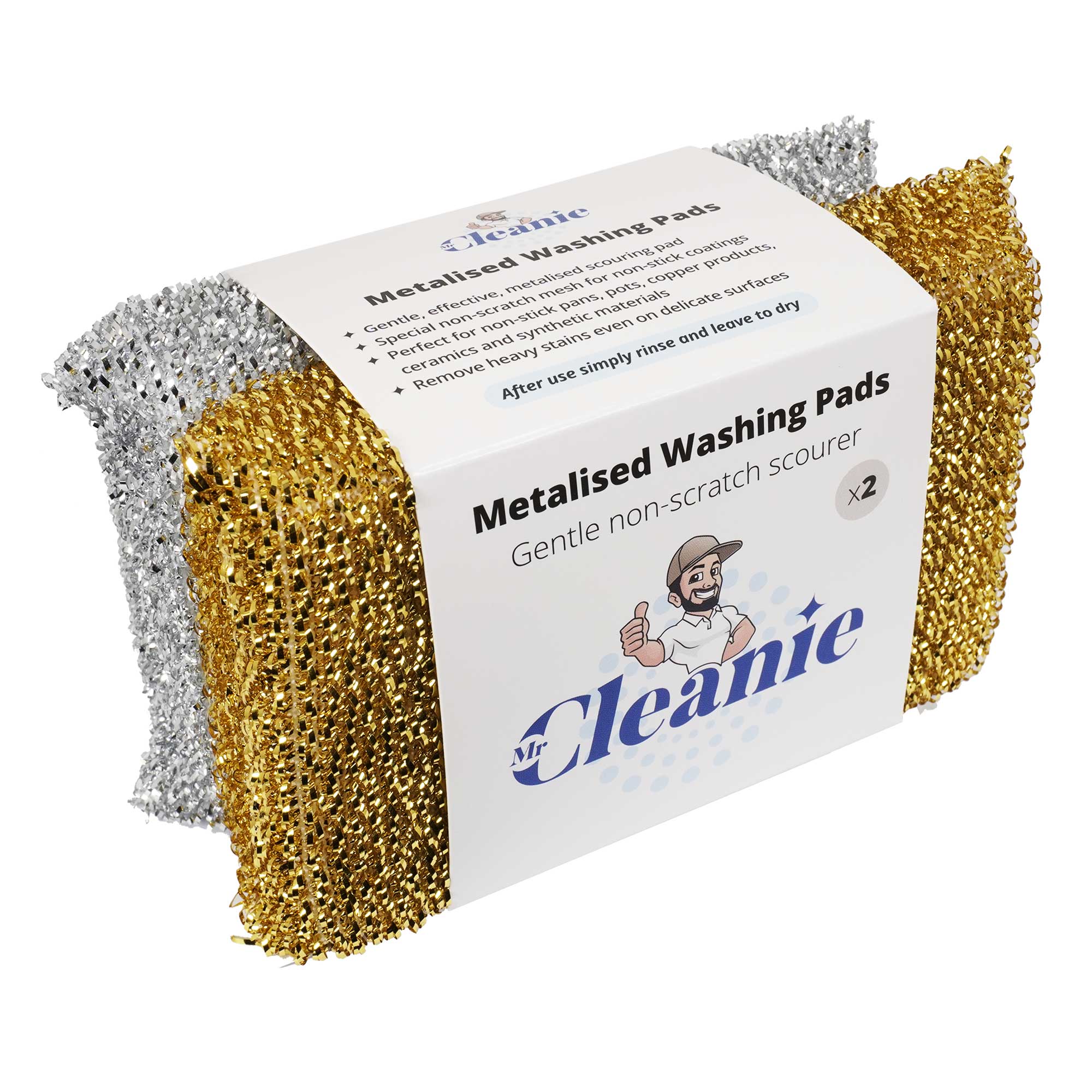 Mr Cleanie – wholesale Rengöringssvamp – Metalliserade tvättkuddar (2-pack) Repfria0