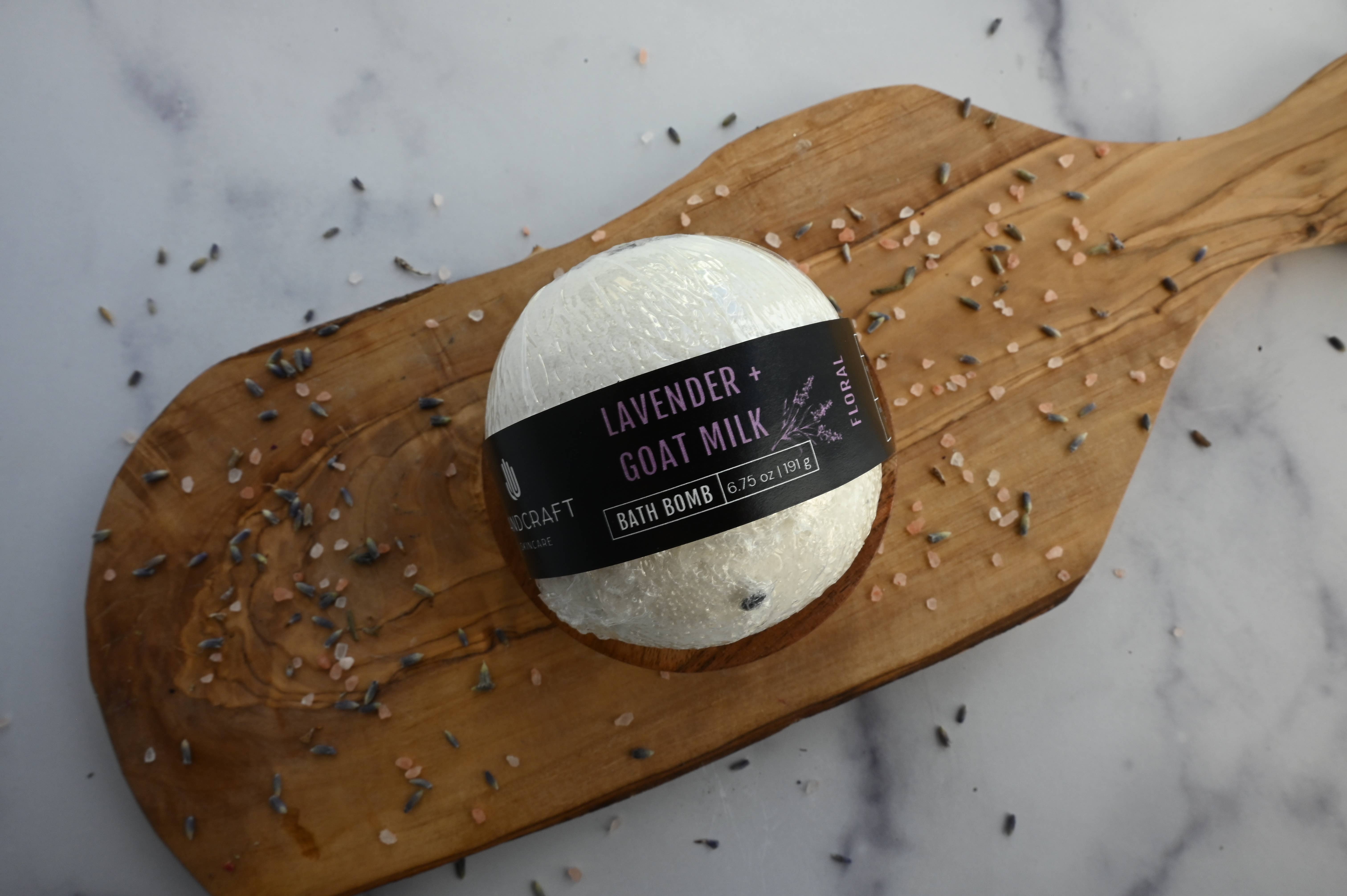 HandCraft Skincare - Wholesale Bath Bomb/Fizz - Lavender + Goat Milk Bath Bomb1