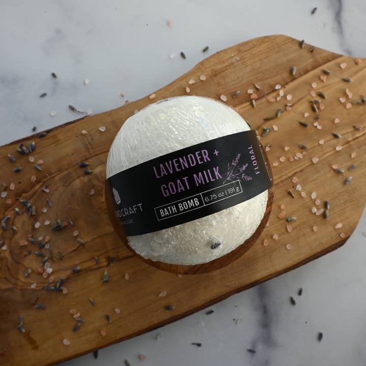 HandCraft Skincare - Wholesale Bath Bomb/Fizz - Lavender + Goat Milk Bath Bomb1