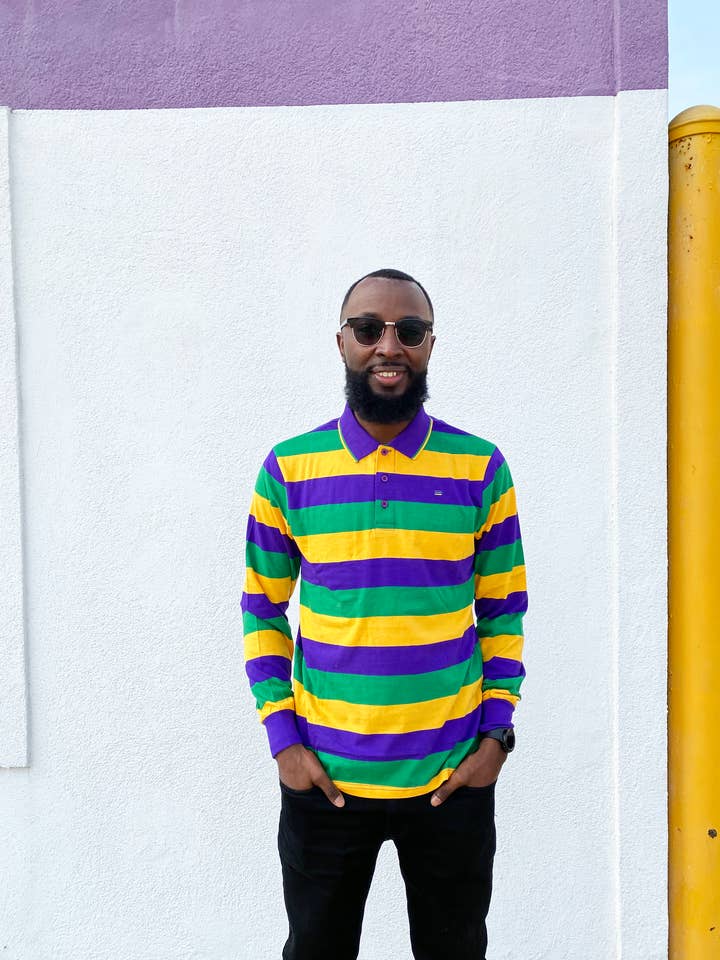 Rugby a maniche lunghe per adulti per la vendita all'ingrosso da parte di Mardi Gras Creations