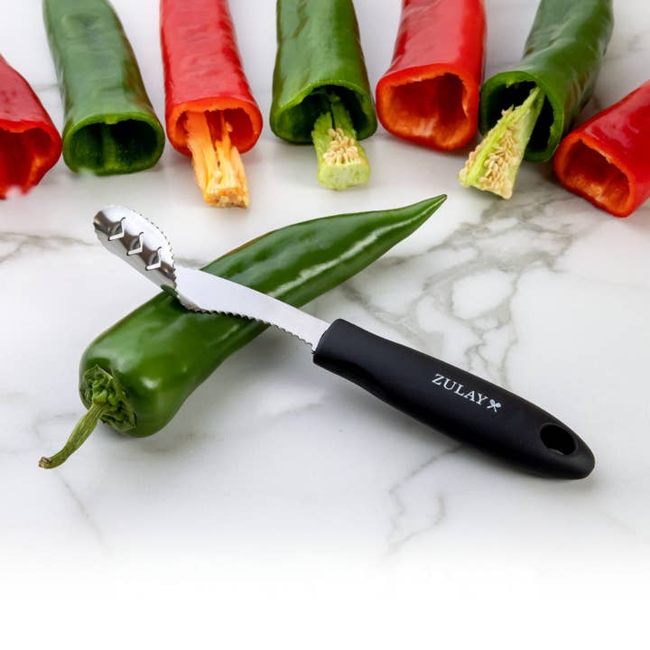 Zulay Kitchen - Wholesale Kitchen Tool/Gadget - 2-in-1 Jalapeno Corer Tool - Stainless Steel