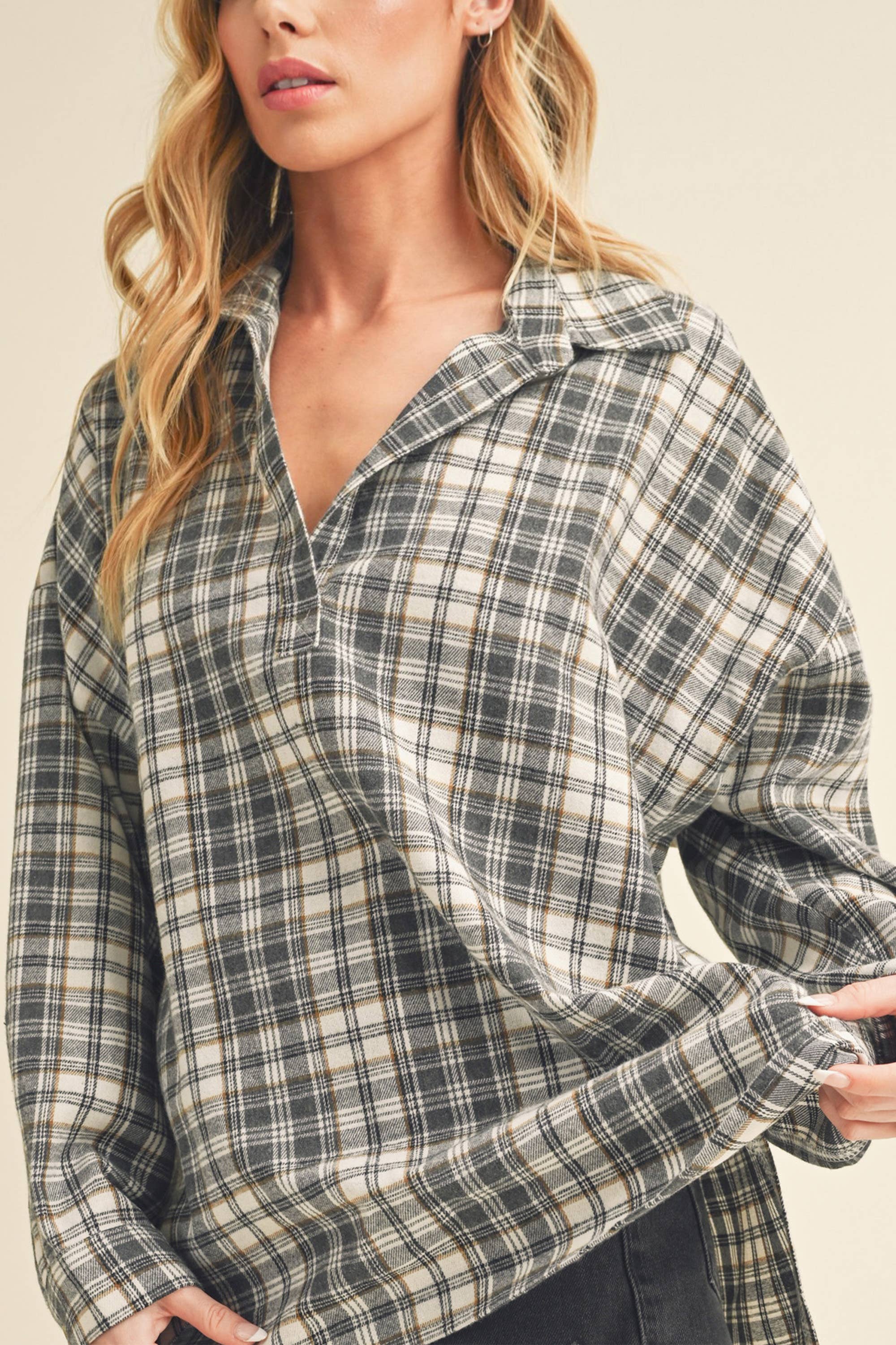 AEMI + CO - Wholesale Button Down Shirt - Women's - 8208CN Tamra Shirt 113