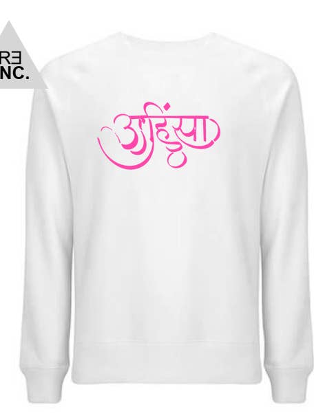 reinc. – Großhandel Sweatshirt mit Grafikdruck – Damen – Yoga Sweat-Shirt Ahimsa, weiß