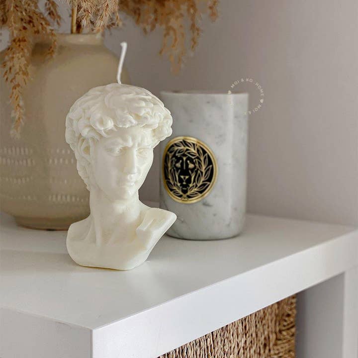 MOI AND KO - Venta al por mayor Velas de diseño llamativo - Busto de David vela de Soja | Escultura Vela Decorativa