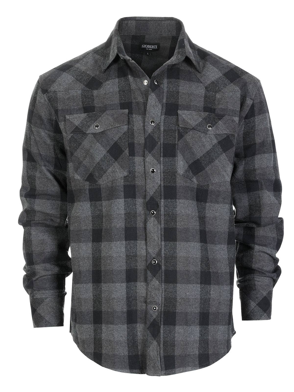 b-one inc - Wholesale Button Down Shirt - Men's - Men's Flannel Plaid Western Shirt with Snap Buttons6