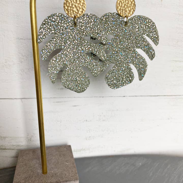 The Supply Society - Wholesale Dangle Earrings - Monstera Leaf Leather Hook Earrings14