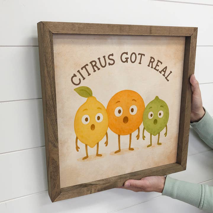 Hangout Home - Wholesale Sign - Funny Farmer's Market Citrus Got Real - Cute Canvas Sign 2