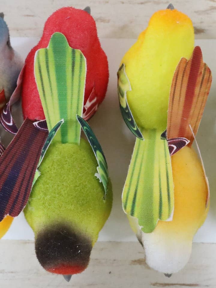 2.95" Flocked Bird with Clip for wholesale by Tremont Floral Supplies