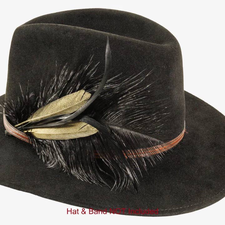 Black Hat Feather - Style Olympia for wholesale by American Hat Makers