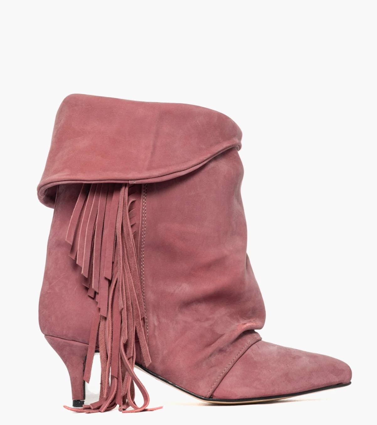 Alessandro Collection Italy - Wholesale Booties - Women's - ALEX ANGEL 13 Purple nubuck ankle boots with fringes3