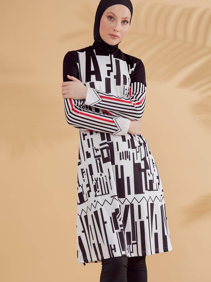 Marina Swimwear - Wholesale One Piece Swimsuit - Women's - Lycra Black Burkini Modest Swimwear M23028