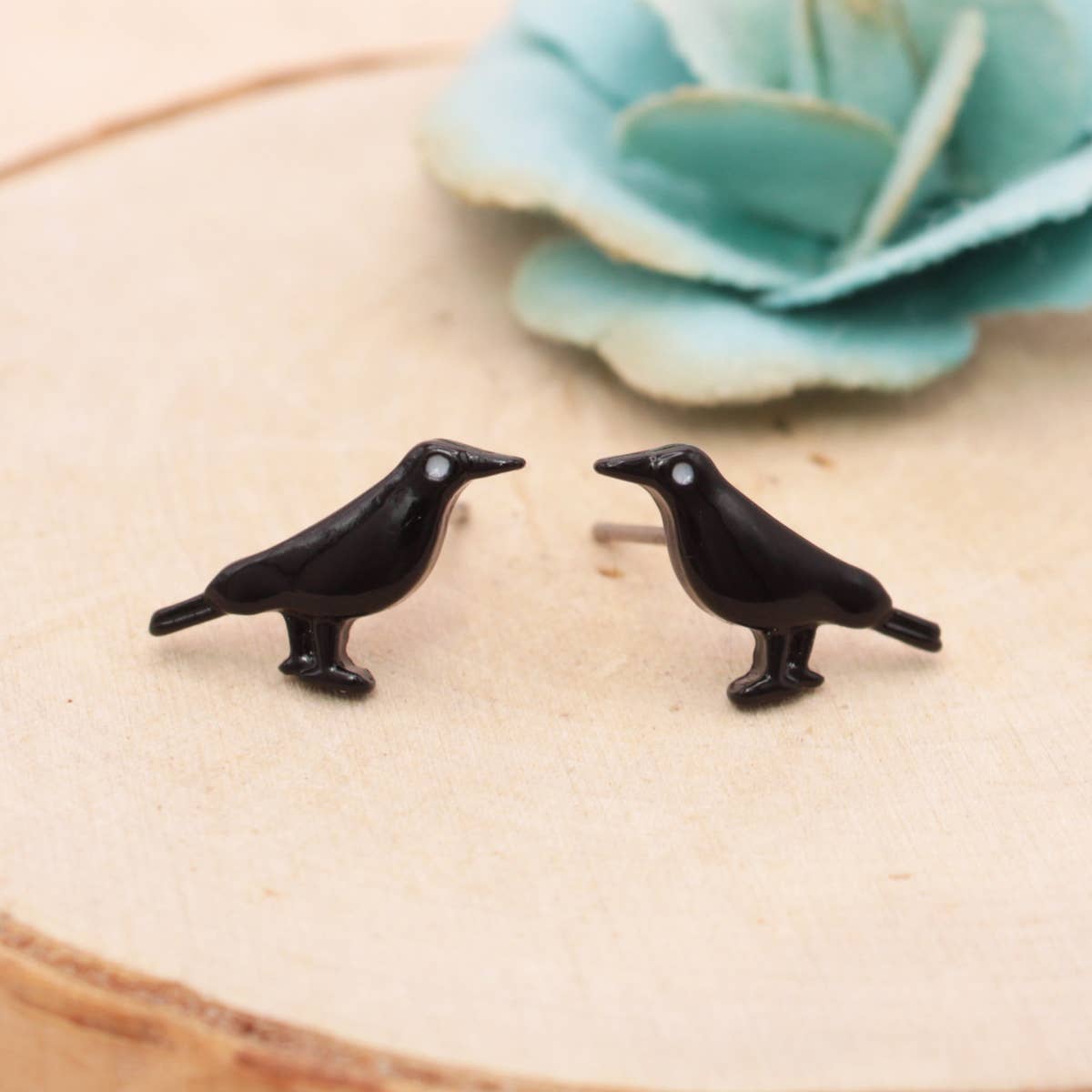ZAD - Wholesale Stud/Post Earrings - Literary Quotes Raven Post Earrings4