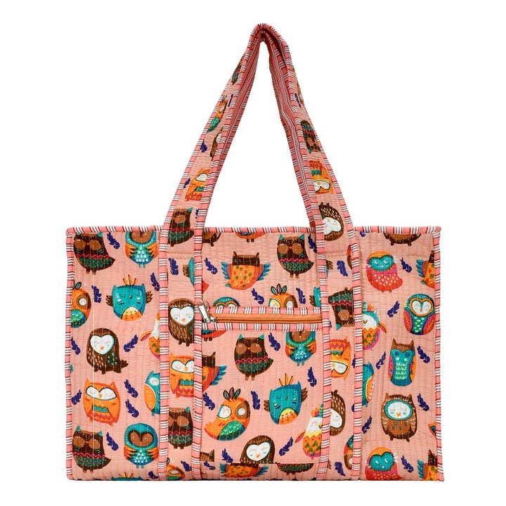 Sac fourre-tout en coton imprimé bloc - Petit & Grand pour la vente par BNB Crafts Inc.