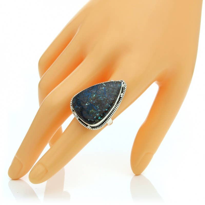 UniArt - Wholesale Cocktail/Statement Ring - Azurite drop ring and 925 silver5