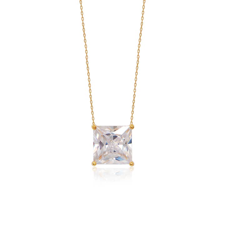2 Carat Princess Cut Solitaire Necklace for wholesale by Gabi Rielle Jewelry