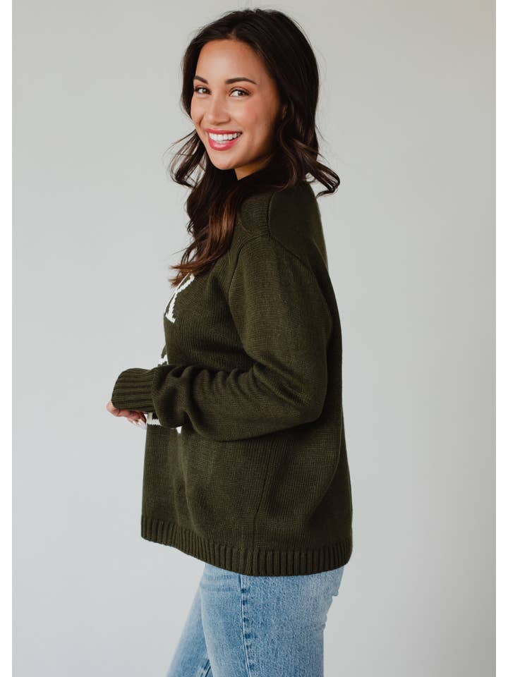 Panache Apparel Co. - Wholesale Knit Sweater - Women's - Olive Rock & Roll Sweater