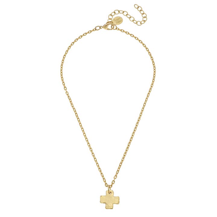 Susan Shaw - Wholesale Pendant/Charm Necklace - Delicate Gold Cross Necklace