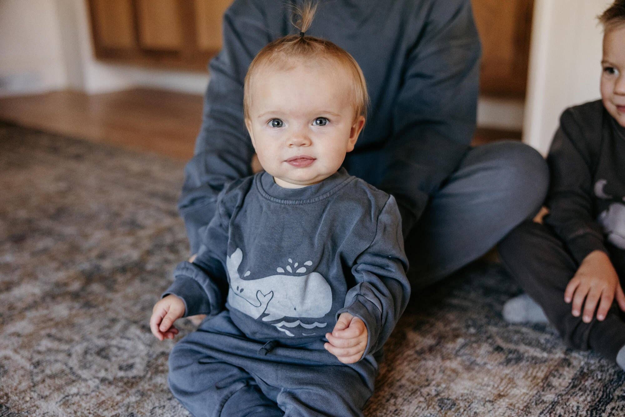 L'ovedbaby - Wholesale Top & Pant Set - Baby - Moonstone Whale | Organic Cozy Graphic Sweatshirt & Jogger Set2