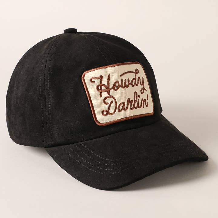 Fashion City - Wholesale Baseball Cap - Women's - Howdy Darlin Patch Suede Baseball Cap13