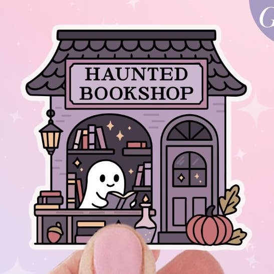 Haunted Bookshop Sticker for wholesale by Bookish Queen