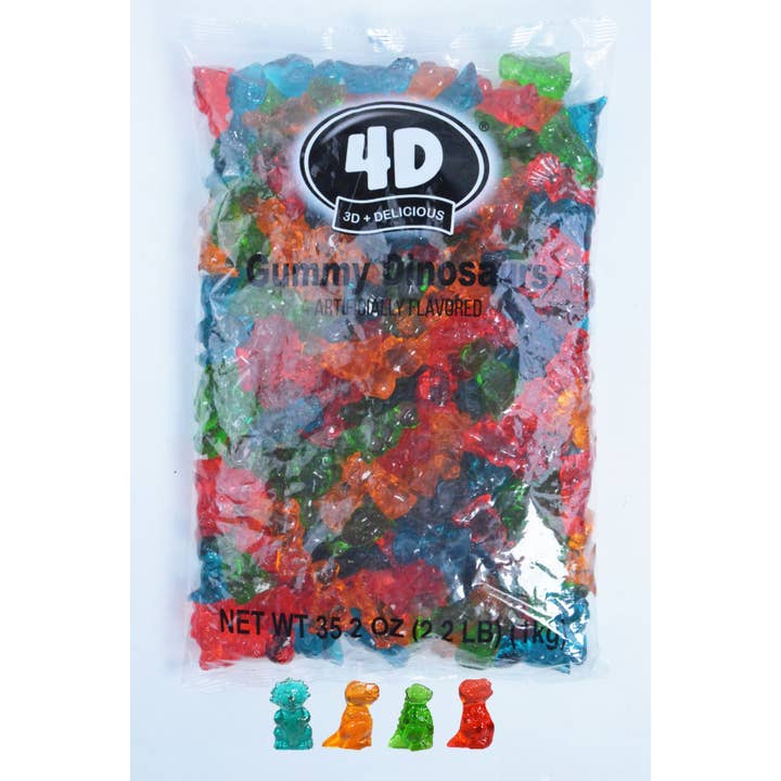 Grandpa Joe's Candy Shop - Wholesale Gummy - Hilco Bulk 4D Gummy Dinosaurs, 2.2lb Bag