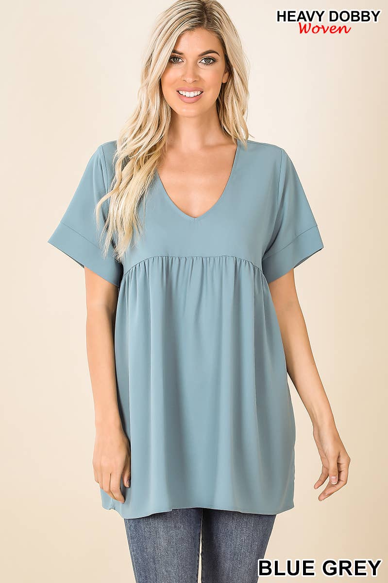 ASHMOCHA  `.42POPS EMPIRE WAIST SHIRRING TUNIC for wholesale on Faire1