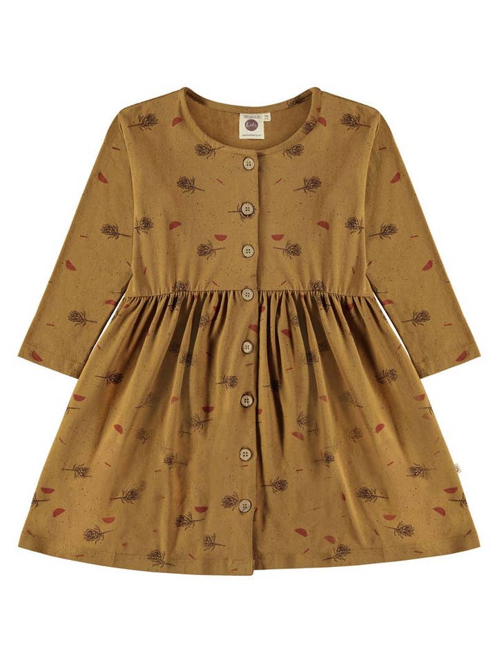 Sabrina oversized jurk met vallende schouders in mosterdgeel voor wholesale door Tiralahilacha