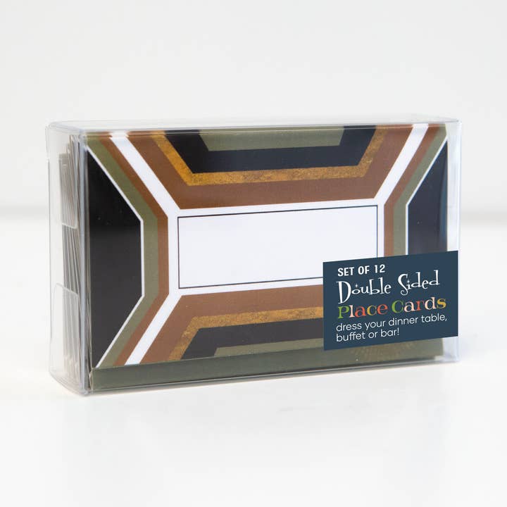 Hexagon and Star Double Sided Place Cards Boxed Set of 12 for wholesale by Mod Lounge Paper Company