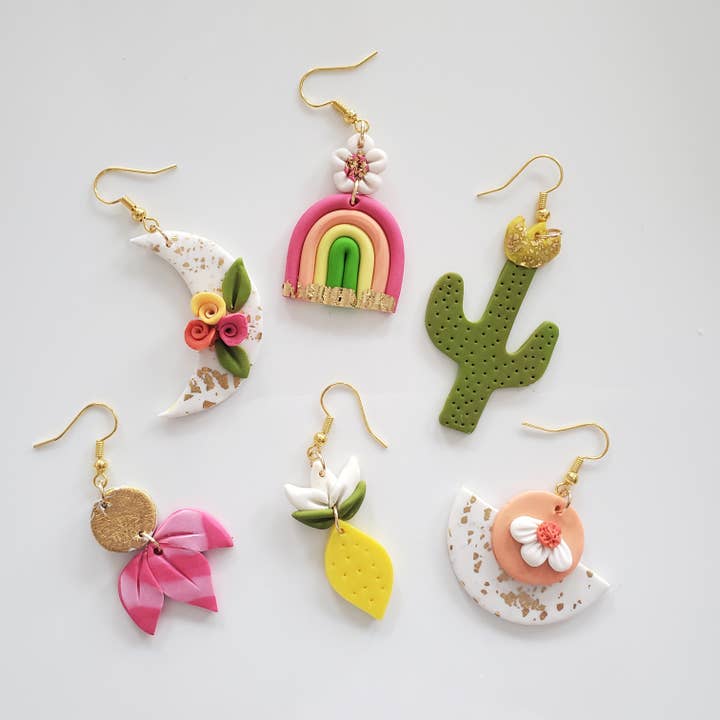 DIY Clay Earring Kit - Botanical- 6 Pack for wholesale by DewDrop Inc.