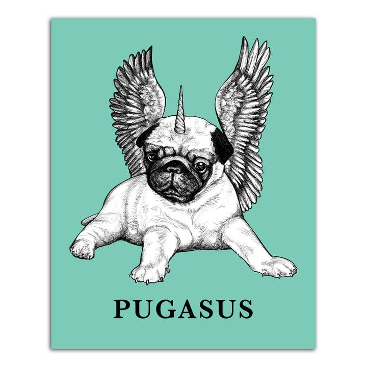 Pugasus Impression artistique 8 x 25,4 cm pour la vente par Whatif Creations