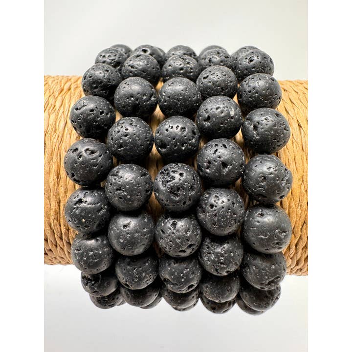 Lava Gemstones Bracelet (Pack of 5pcs.) - 8mm for wholesale by Now N Zen