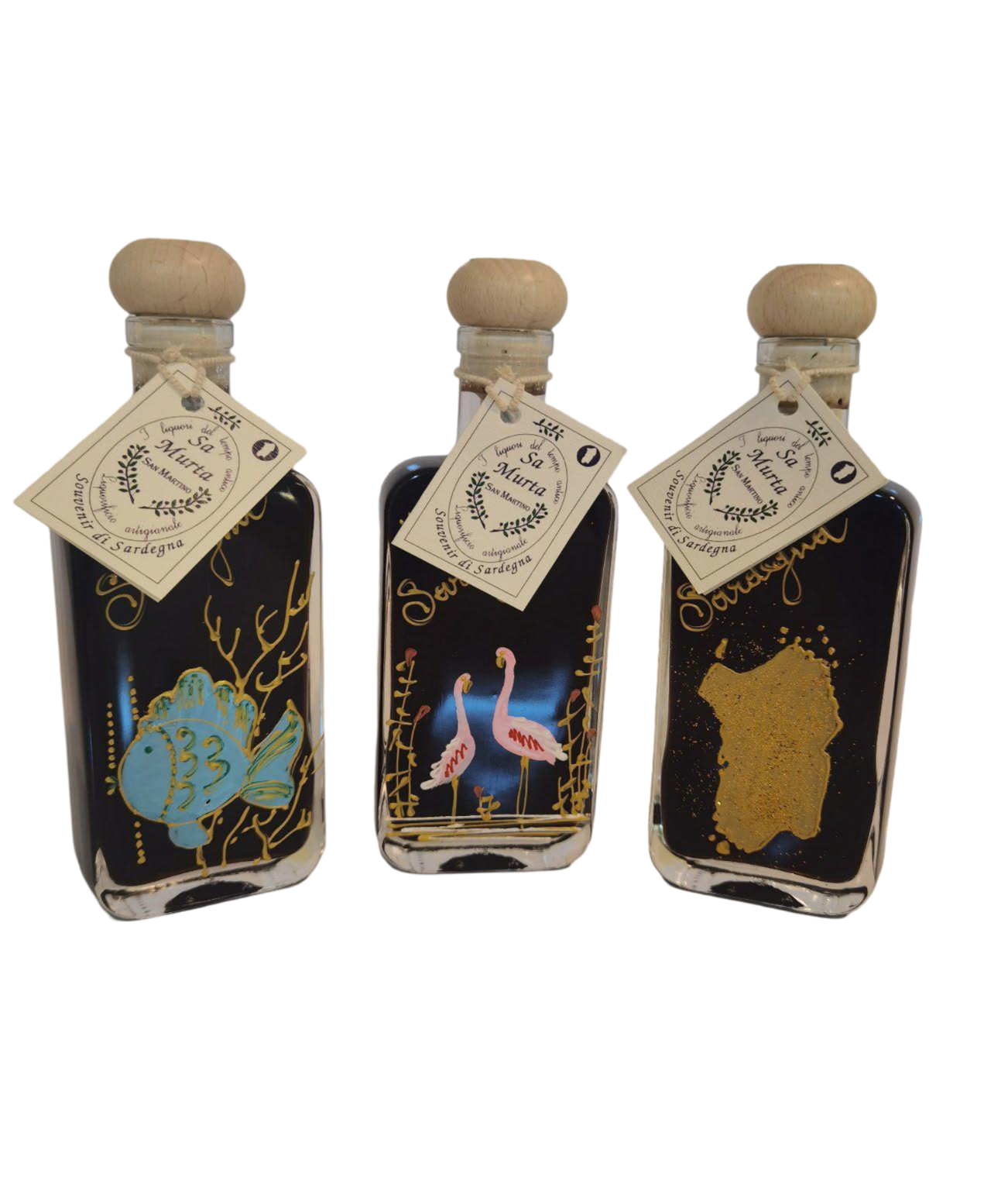 San Martino Liquori – Großhandel Likör – Handbemalte rote Linea Mirto Quadra cl 200