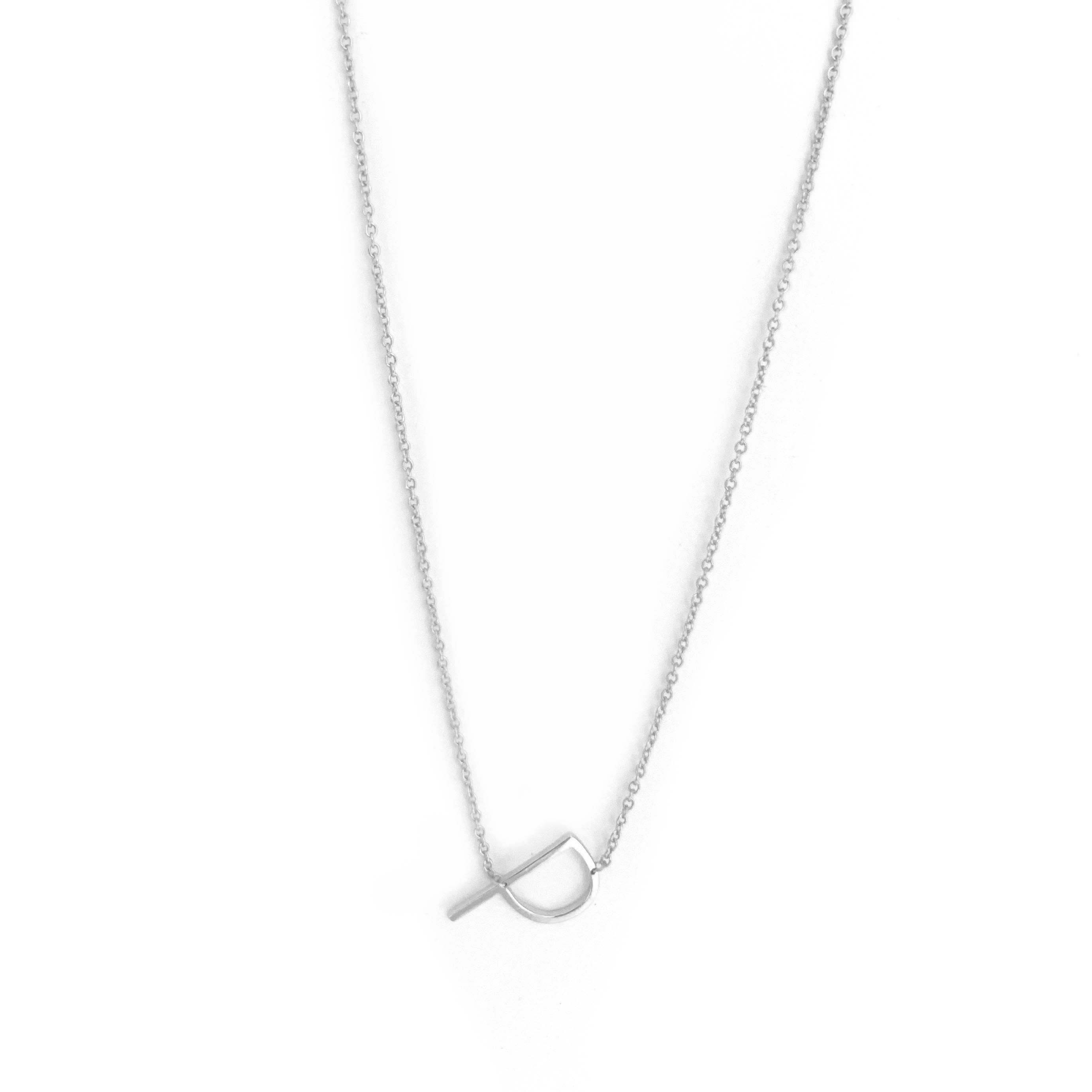 Marlyn Schiff - Wholesale Pendant/Charm Necklace - sterling silver sideways initial necklace17