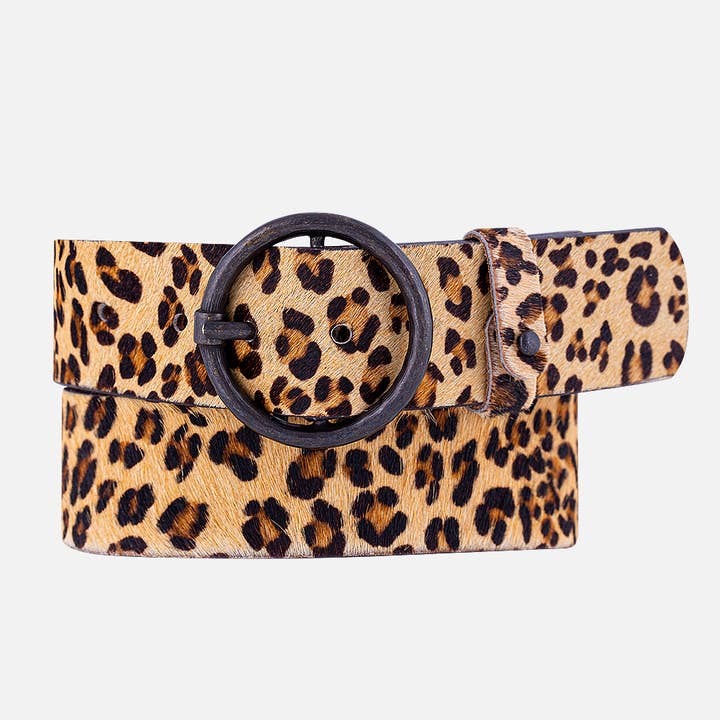 Amsterdam Heritage Leather Belts, Bags, Jackets & Apparel - Wholesale Belt - Women's - Pip Hair | Full Grain Animal Print Leather Belt for Women