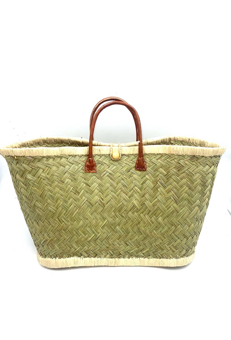 LINETA - Vente Sac de plage - panier de Madagascar avec pochon WAX2