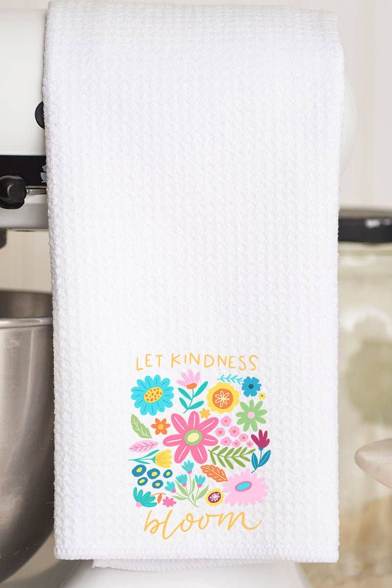 Wholesale Accessory Market - Vente Torchons - Torchon de cuisine gaufré Boho Laissez la gentillesse fleurir