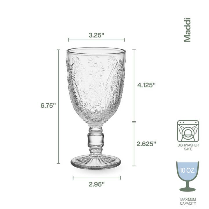 Fitz & Floyd Maddi Clear 10OZ Goblet S4 Brown Bx Pkg for wholesale on Faire