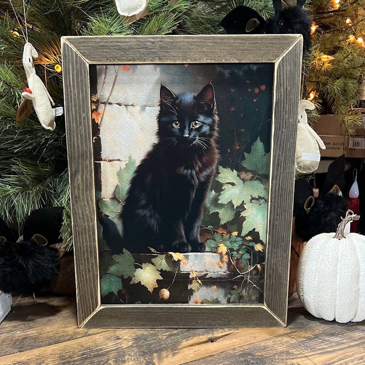 JO115 Boo le chat noir pour la vente par JanMichaels Art & Home