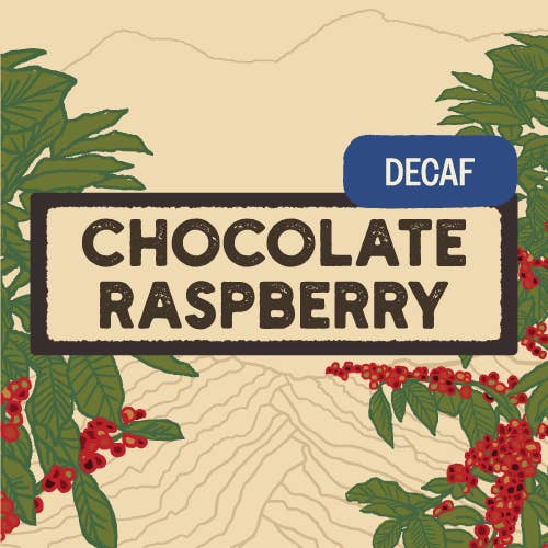 Chocolate Raspberry Flavored Coffee, Decaf, 8oz Case of 10 for wholesale by Dark Canyon Coffee Company