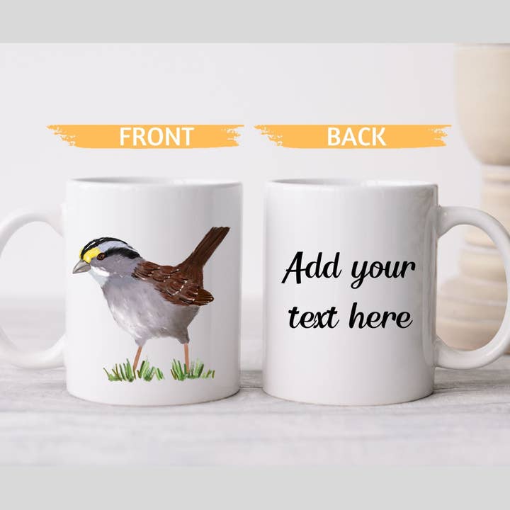 MerikaArt - Wholesale Coffee Mug - White-Throated Sparrow Ceramic Coffee Mug2