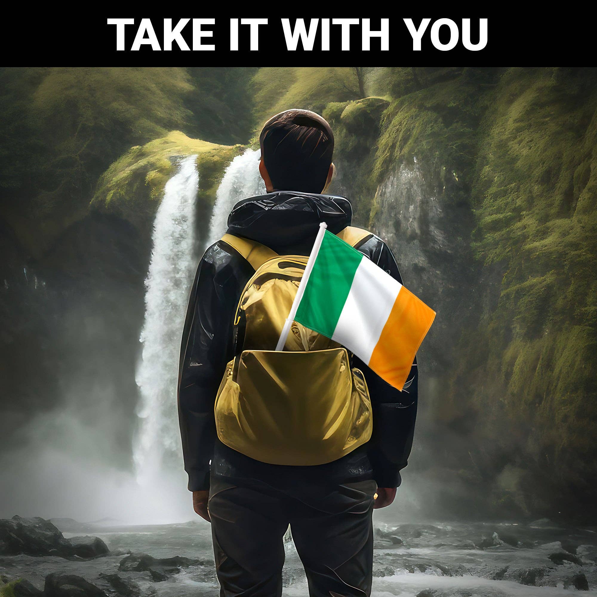 G128 - Wholesale Flag - G128 2 Pack: Ireland Irish Car Flag | 11x17 In | Double LiteWeave Pro Series Double Sided Printed 150D Polyester | Flagpole Included | Perfect for Festival Celebrations, Parades8